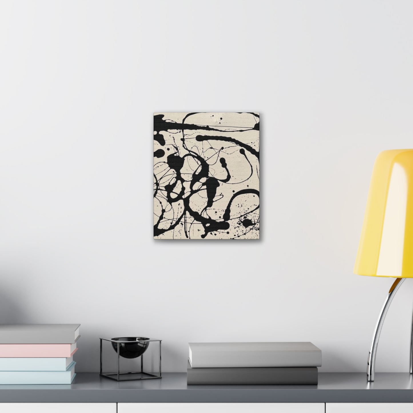 Abstract Black Ink Splash Canvas Print — Modern Drip Art