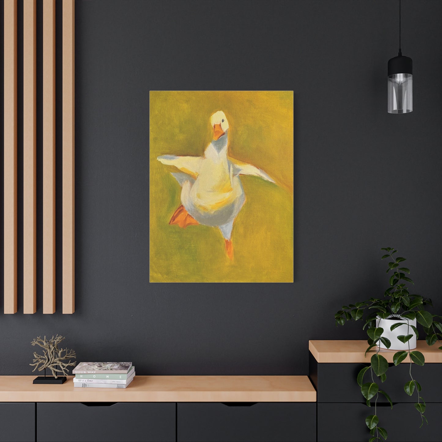 Whimsical Dancing Goose Matte Canvas Wall Art