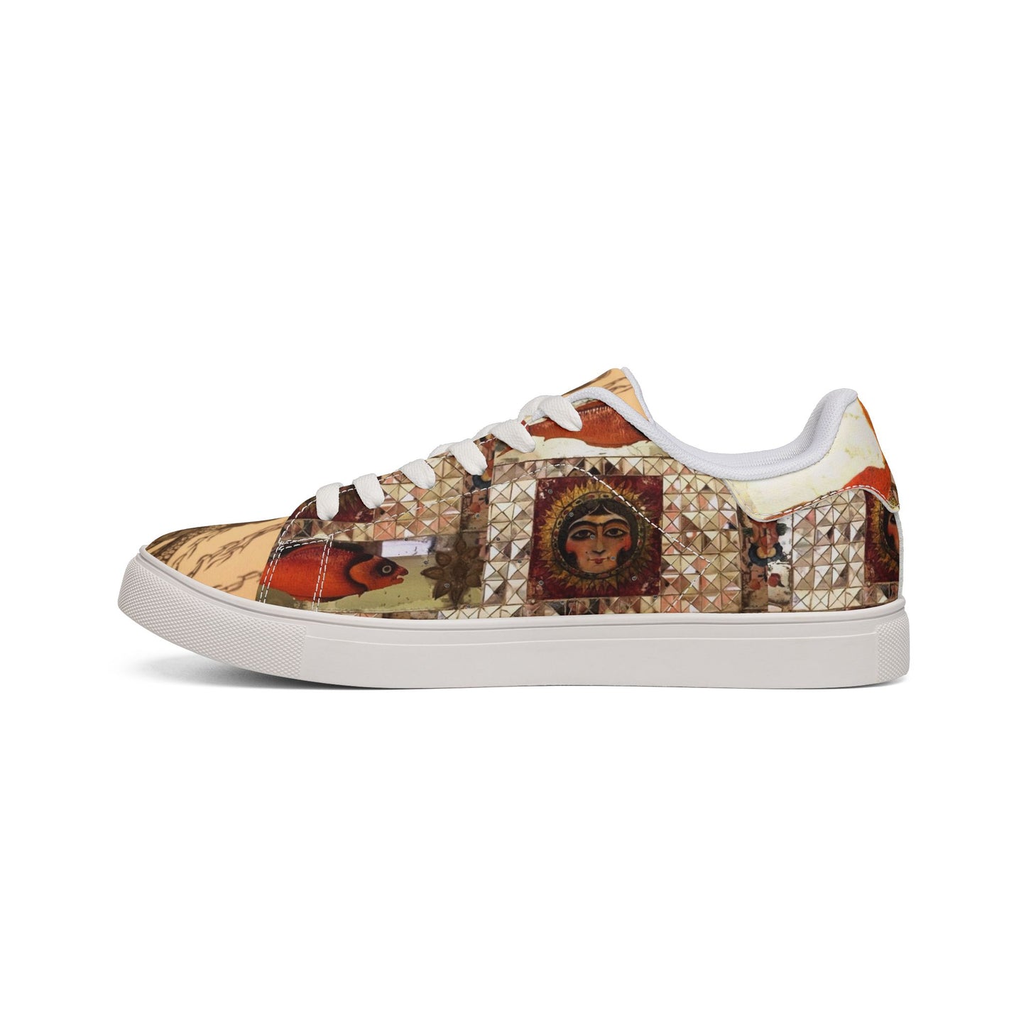 Persian Girl Red Low-Top Leather Sneakers