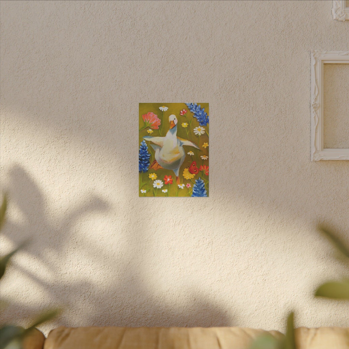 Dancing Duck Floral Canvas Wall Art — Whimsical Decor