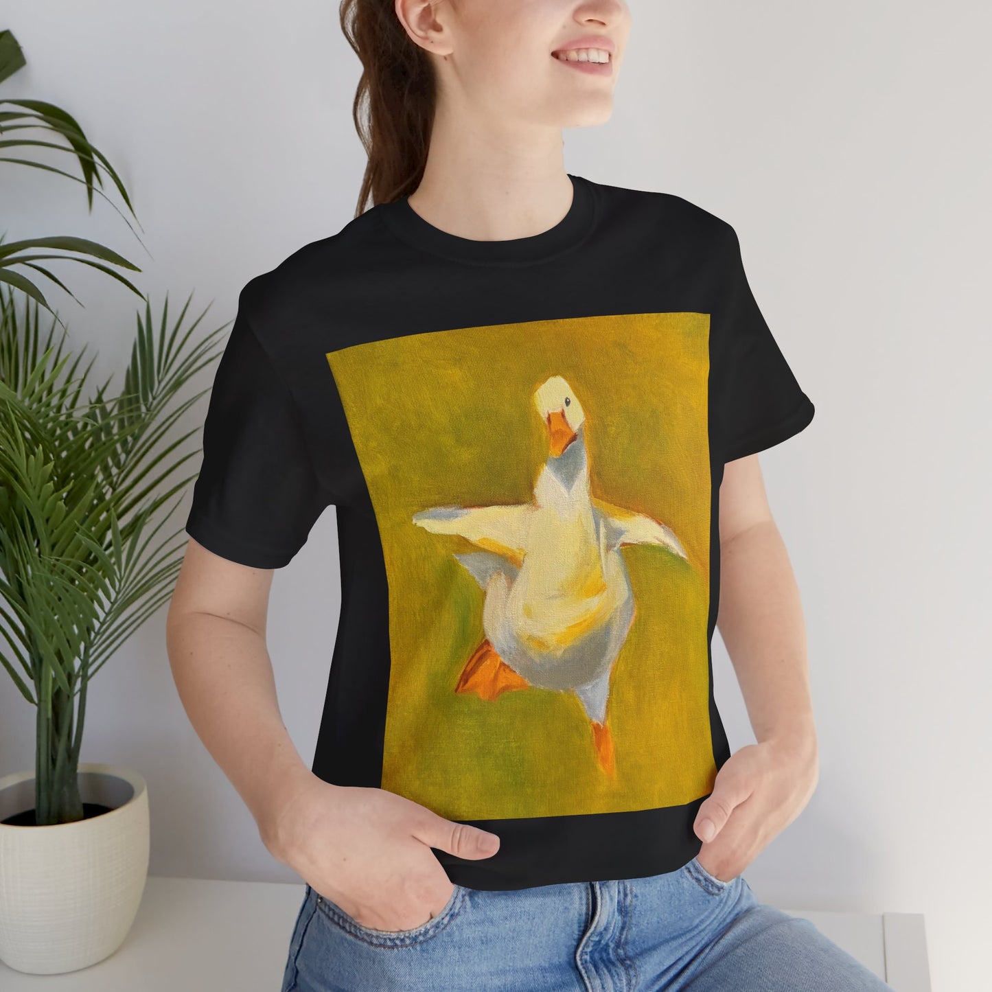 Dancing Duck Floral Tee — Whimsical Vintage-Style Goose T-Shirt