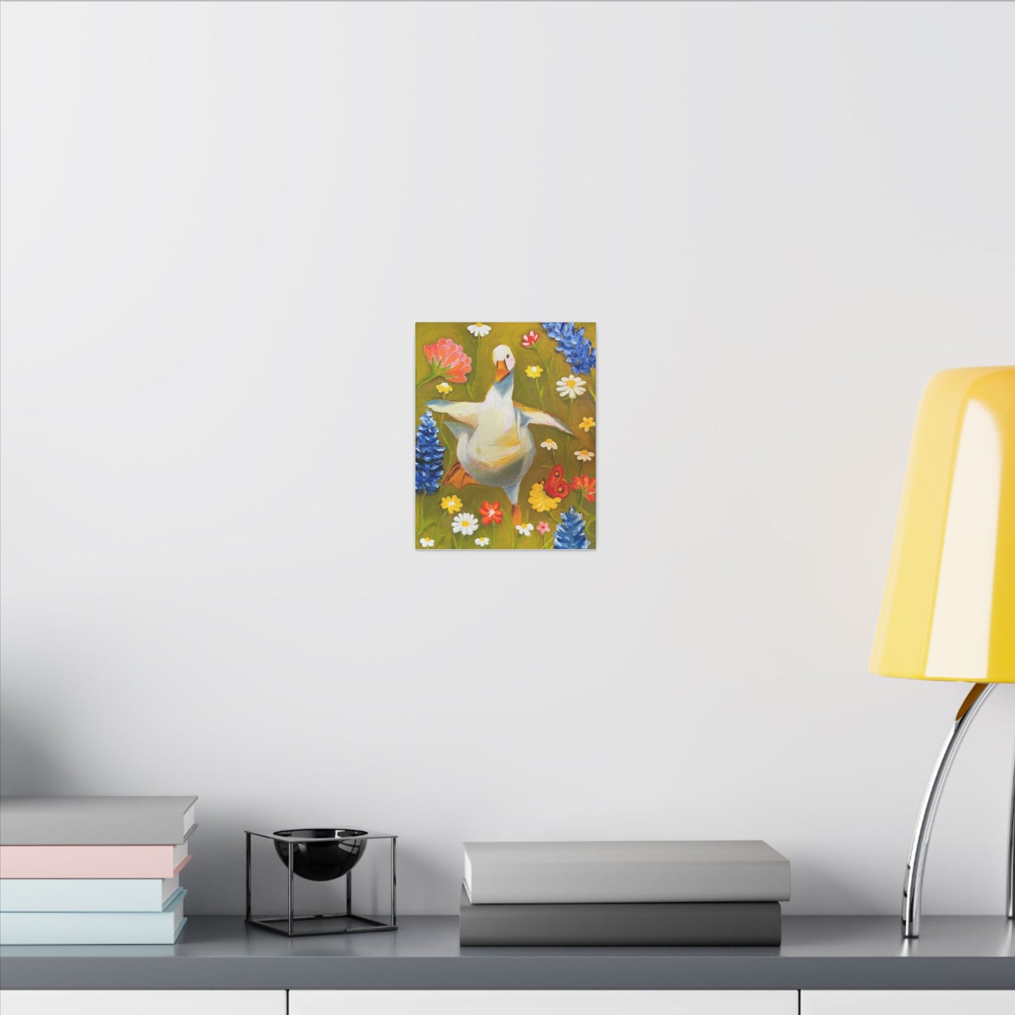 Dancing Duck Floral Canvas Wall Art — Whimsical Decor