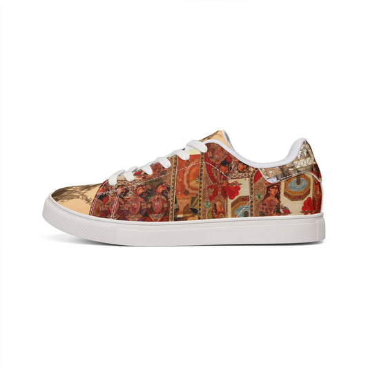 Persian Girl Red Low-Top Leather Sneakers