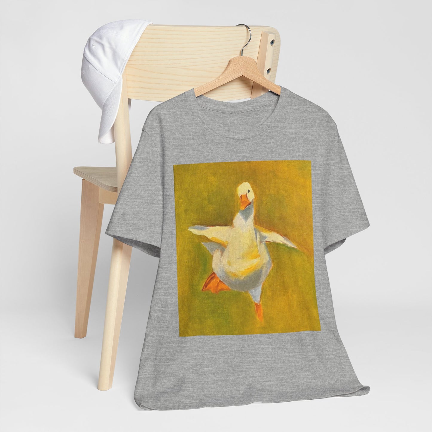 Dancing Duck Floral Tee — Whimsical Vintage-Style Goose T-Shirt