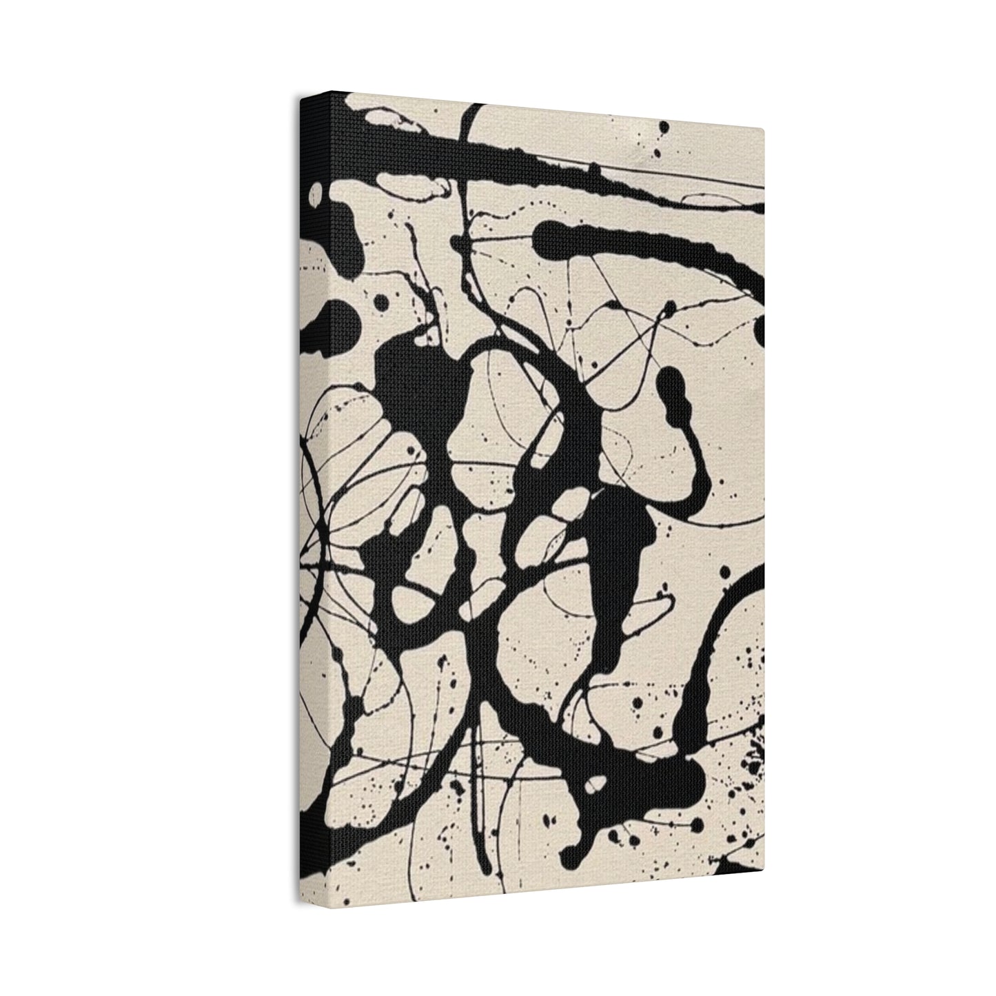 Abstract Black Ink Splash Canvas Print — Modern Drip Art