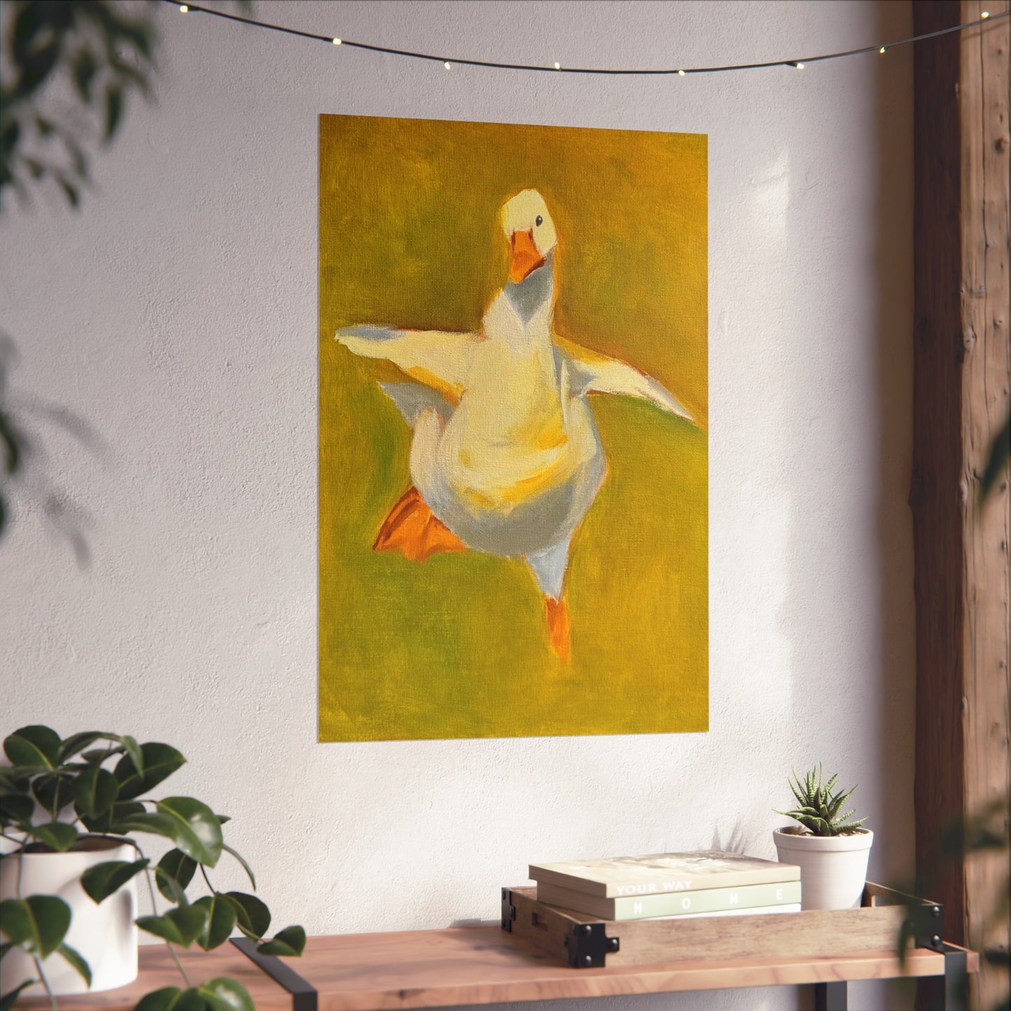 Fine Art Poster — Playful Dancing Goose Painting Print