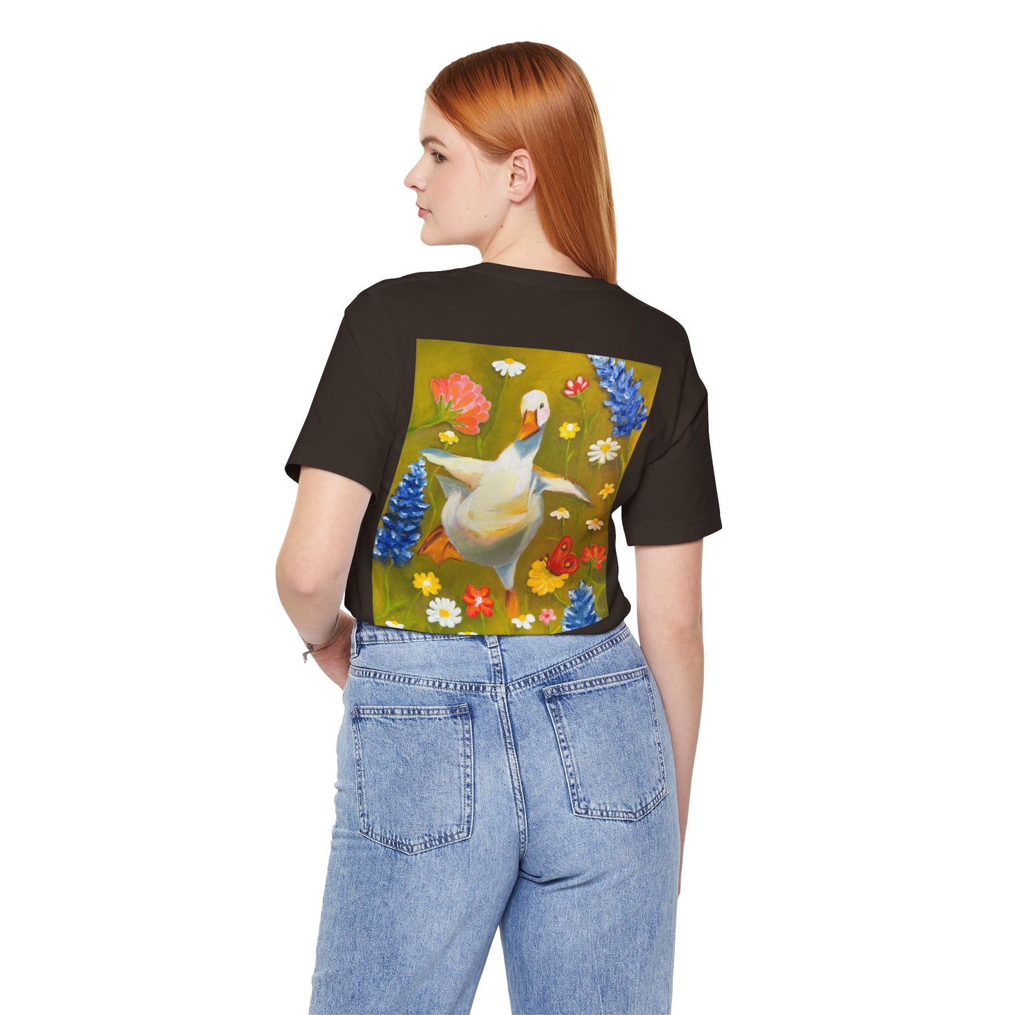Dancing Duck Floral Tee — Whimsical Vintage-Style Goose T-Shirt