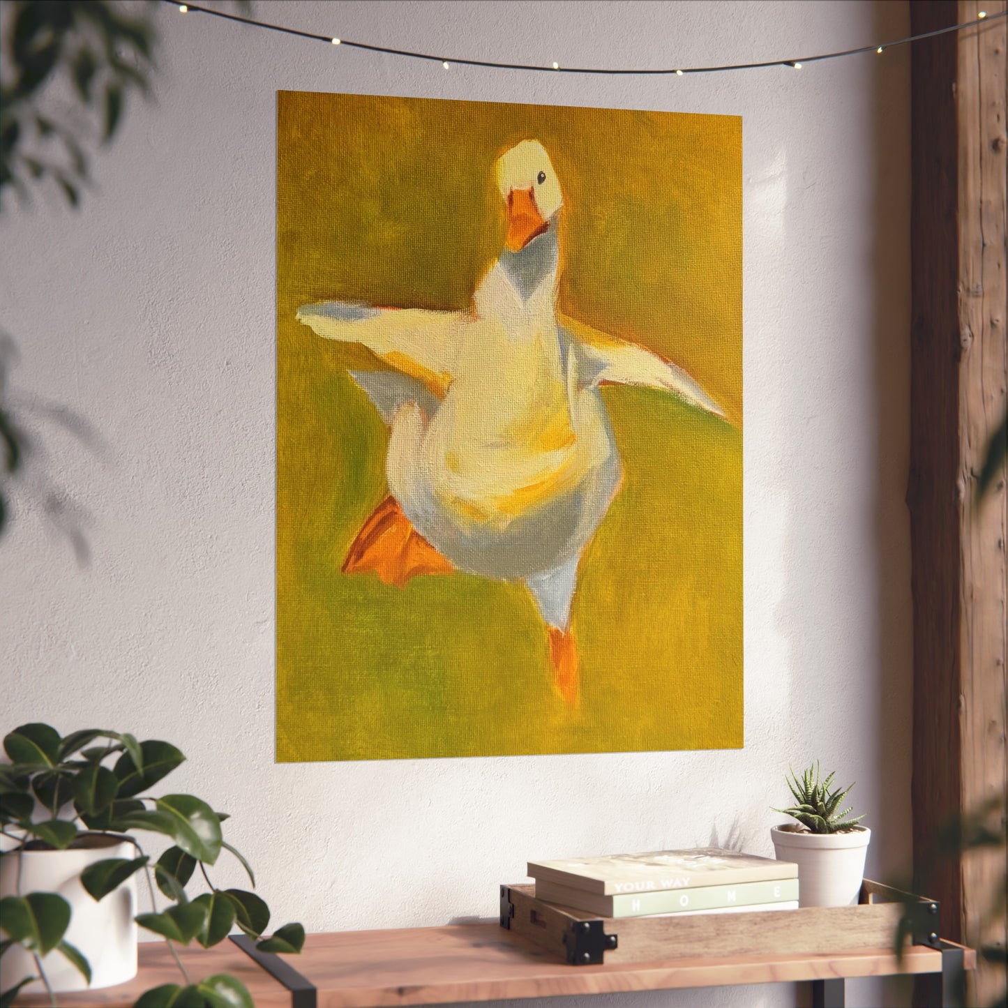 Fine Art Poster — Playful Dancing Goose Painting Print