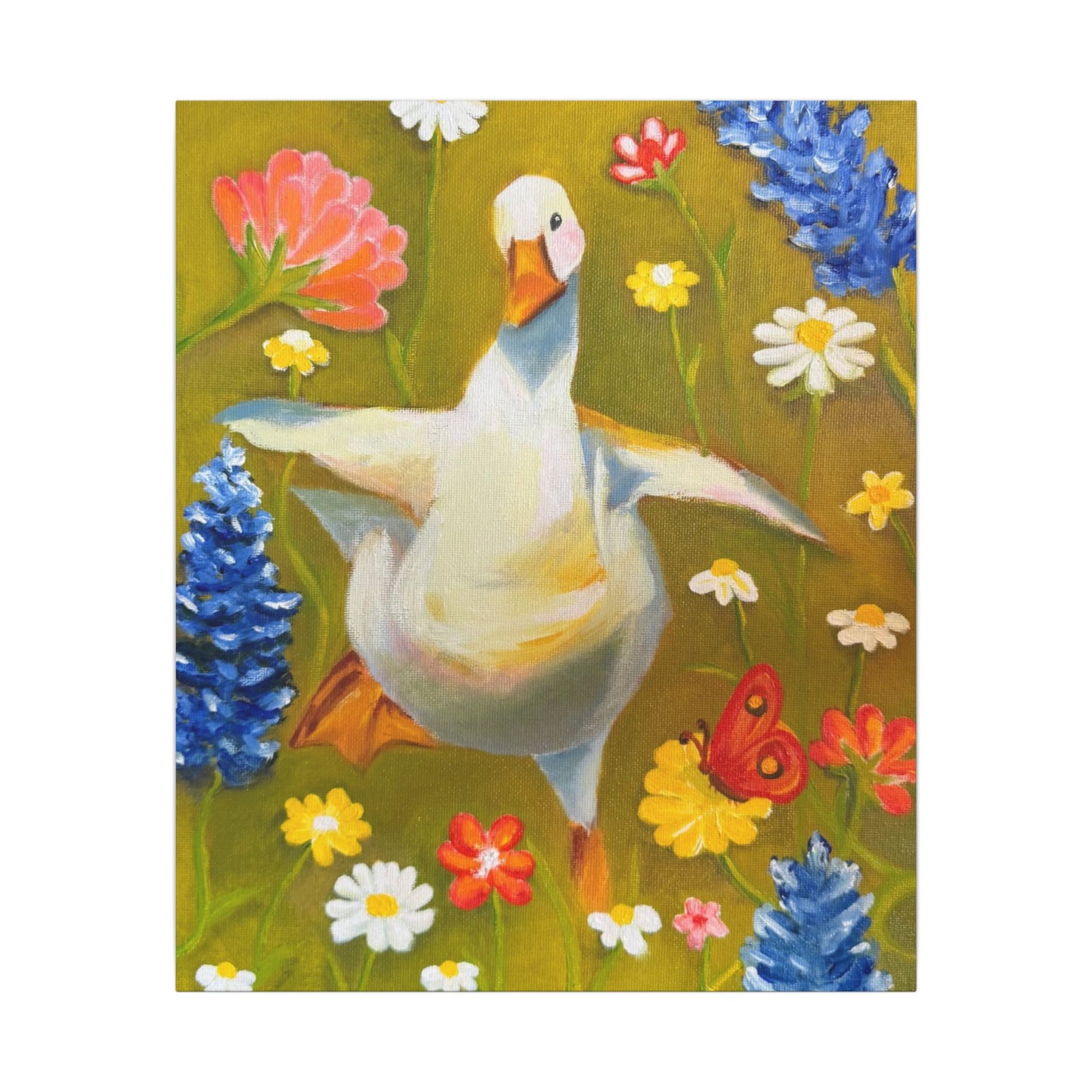 Original Whimsical Dancing Duck Painting