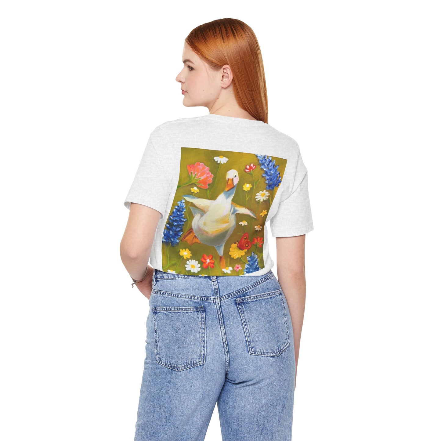Dancing Duck Floral Tee — Whimsical Vintage-Style Goose T-Shirt