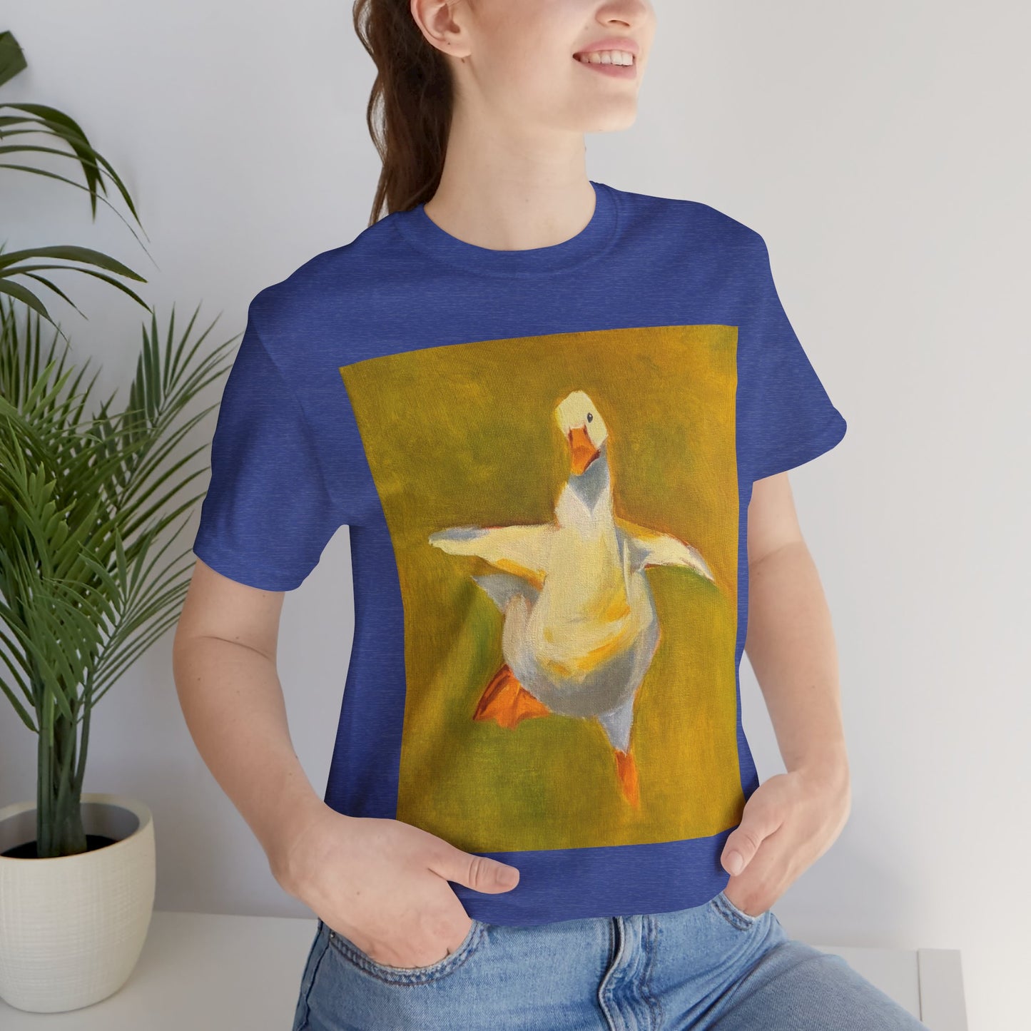 Dancing Duck Floral Tee — Whimsical Vintage-Style Goose T-Shirt