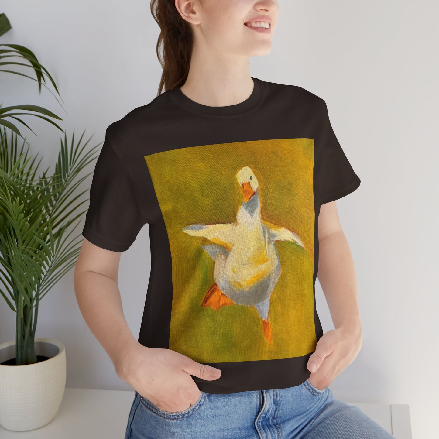 Dancing Duck Floral Tee — Whimsical Vintage-Style Goose T-Shirt