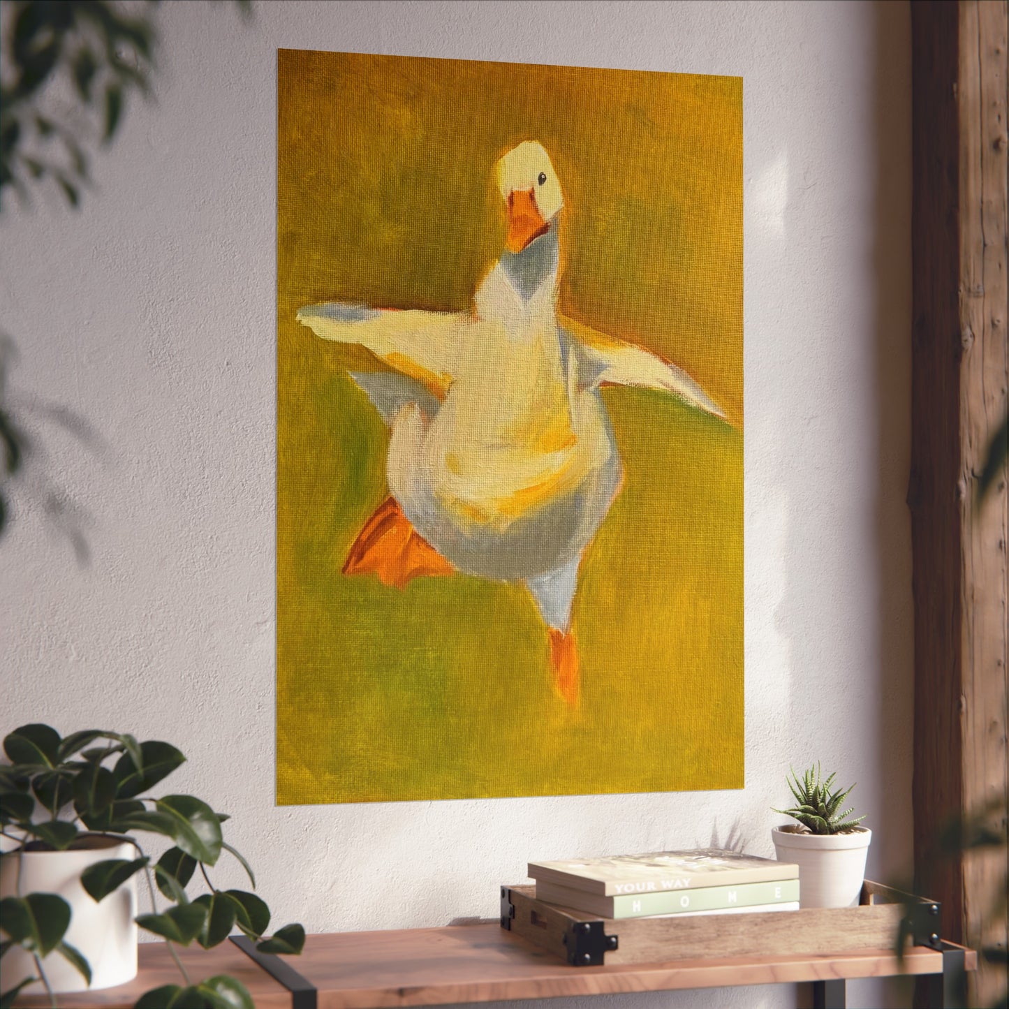 Fine Art Poster — Playful Dancing Goose Painting Print