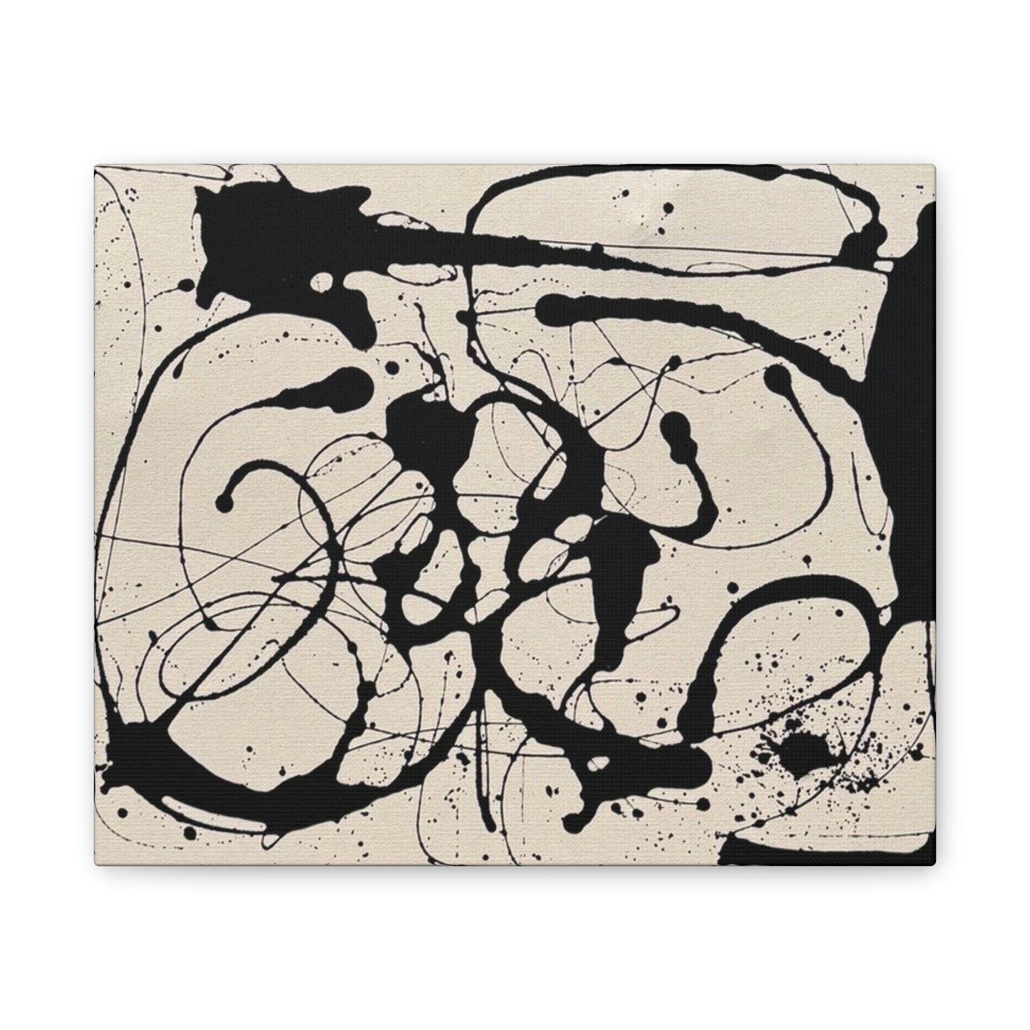 Abstract Black Ink Splash Canvas Print — Modern Drip Art