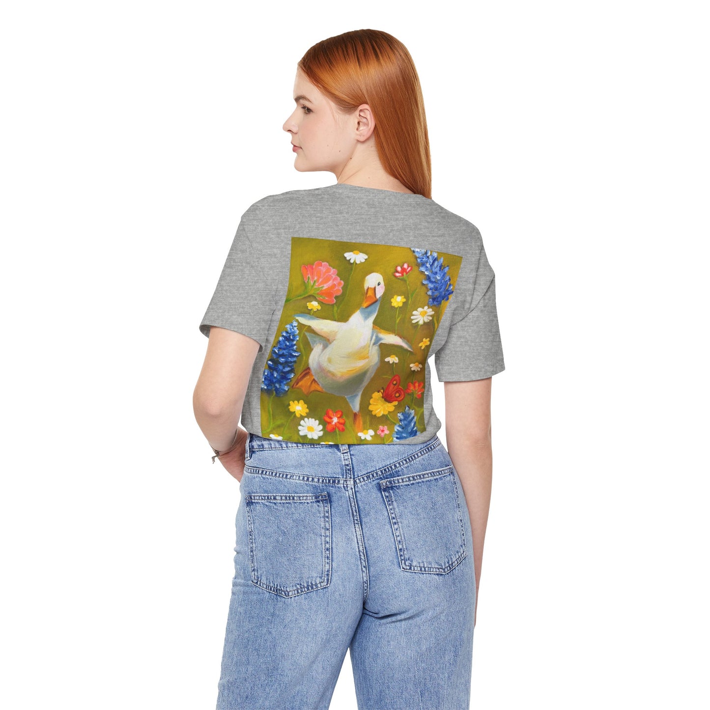 Dancing Duck Floral Tee — Whimsical Vintage-Style Goose T-Shirt