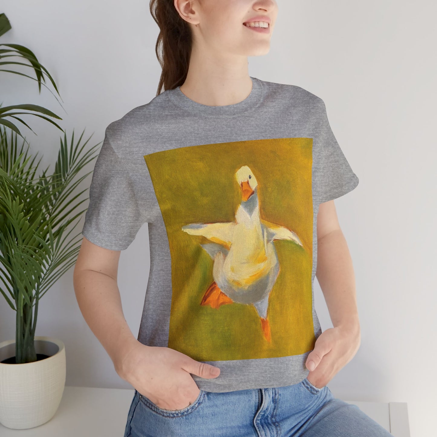Dancing Duck Floral Tee — Whimsical Vintage-Style Goose T-Shirt