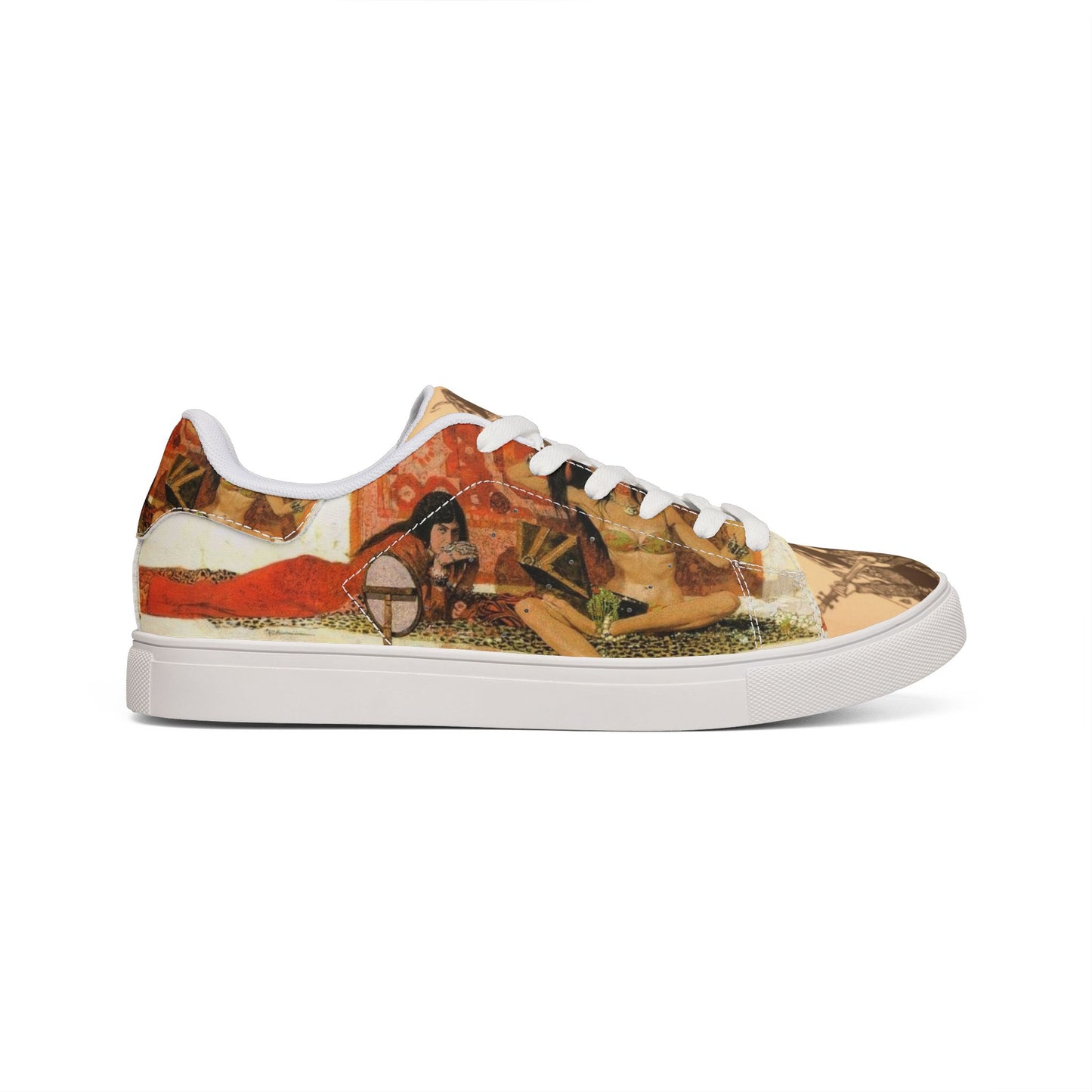 Persian Girl Red Low-Top Leather Sneakers