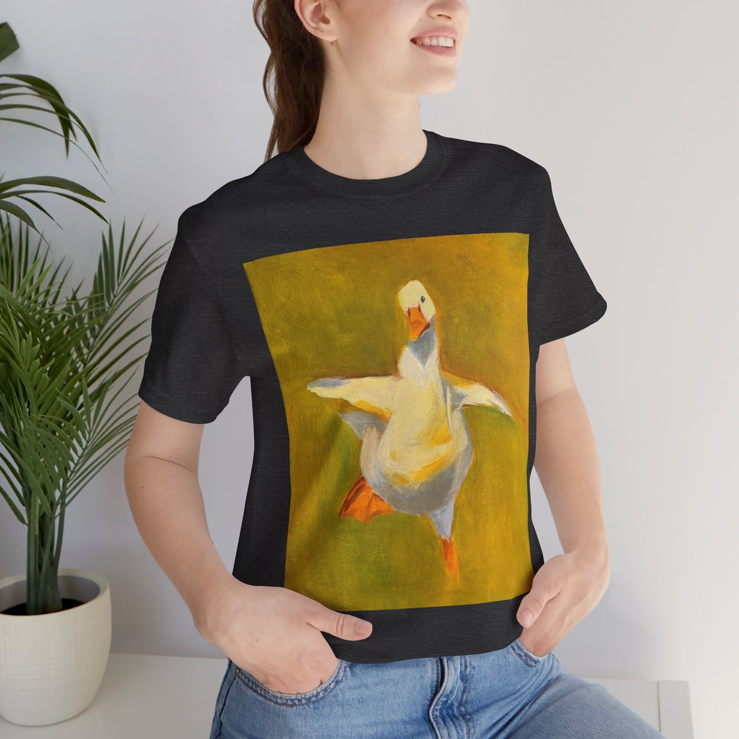 Dancing Duck Floral Tee — Whimsical Vintage-Style Goose T-Shirt
