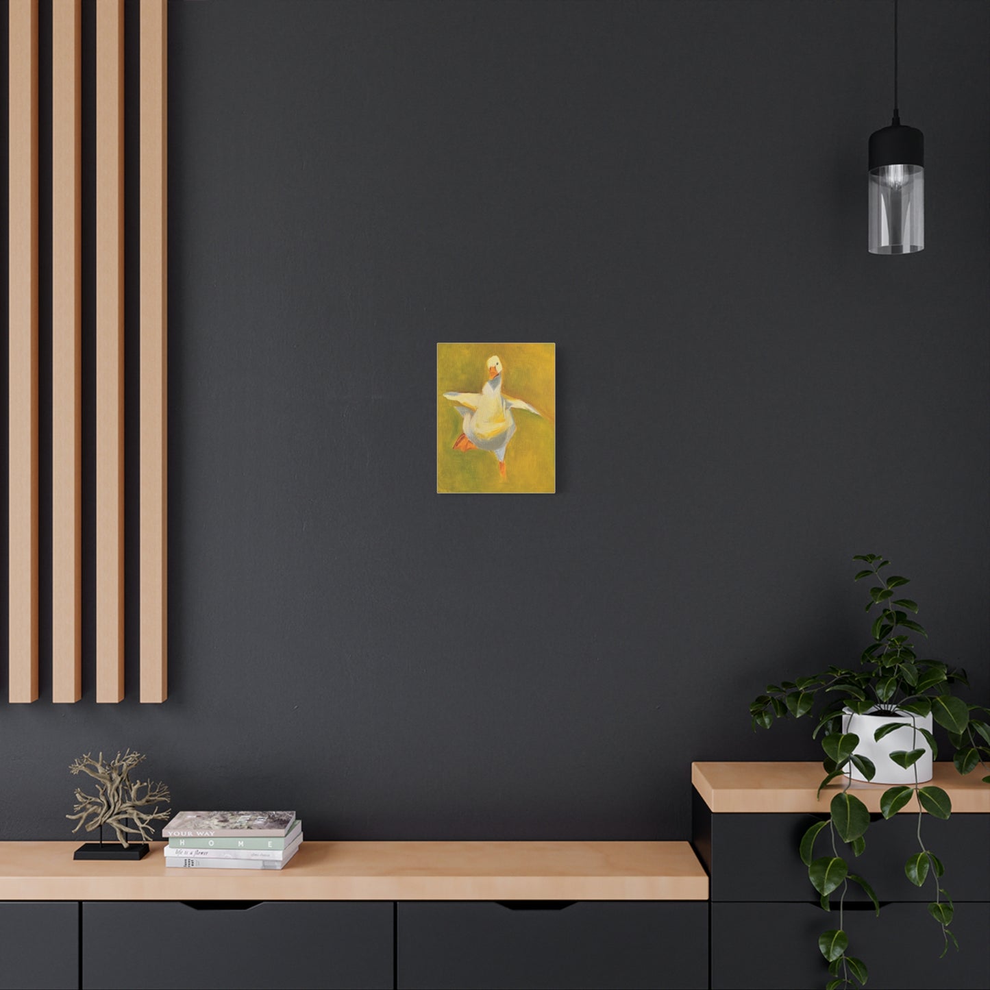 Whimsical Dancing Goose Matte Canvas Wall Art