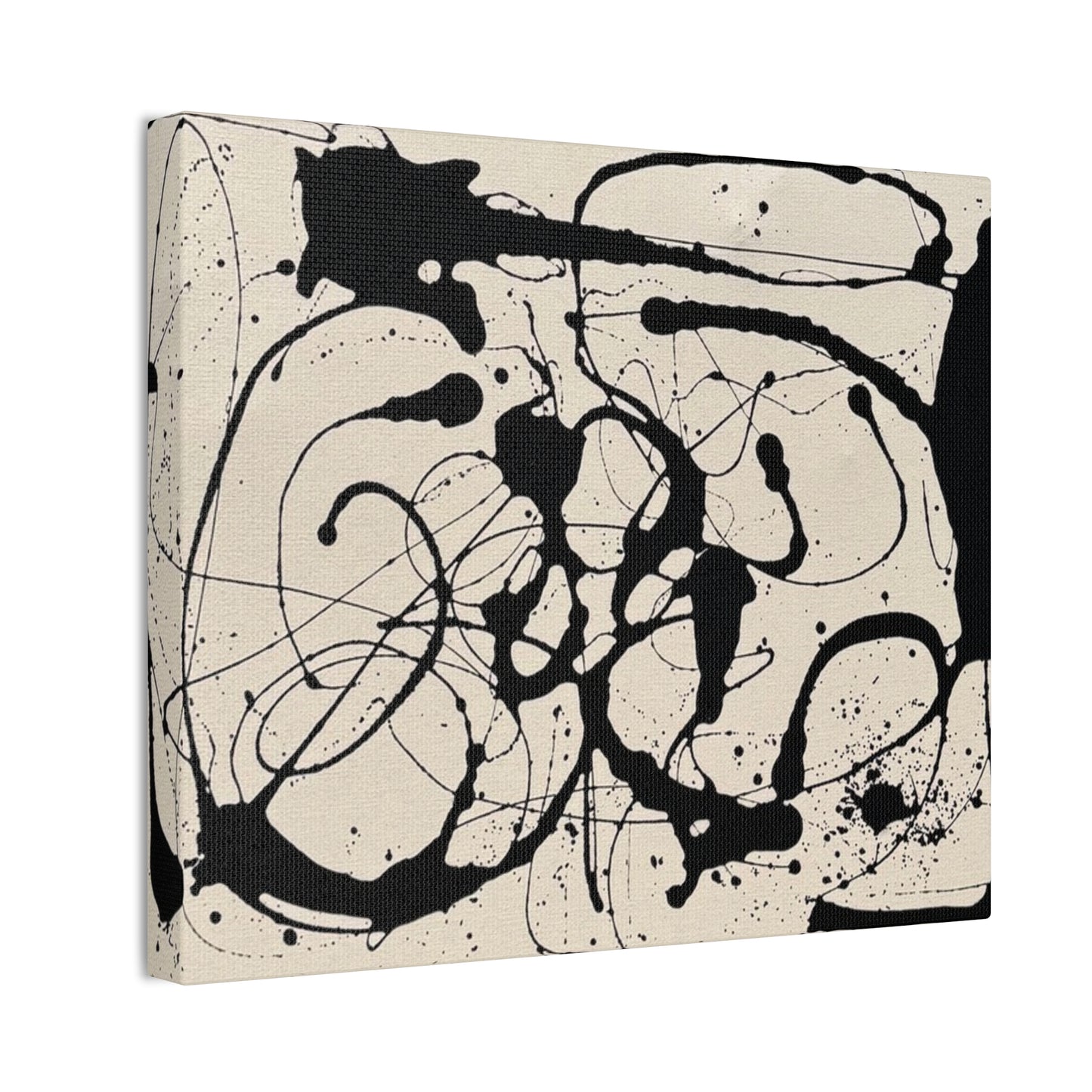 Abstract Black Ink Splash Canvas Print — Modern Drip Art