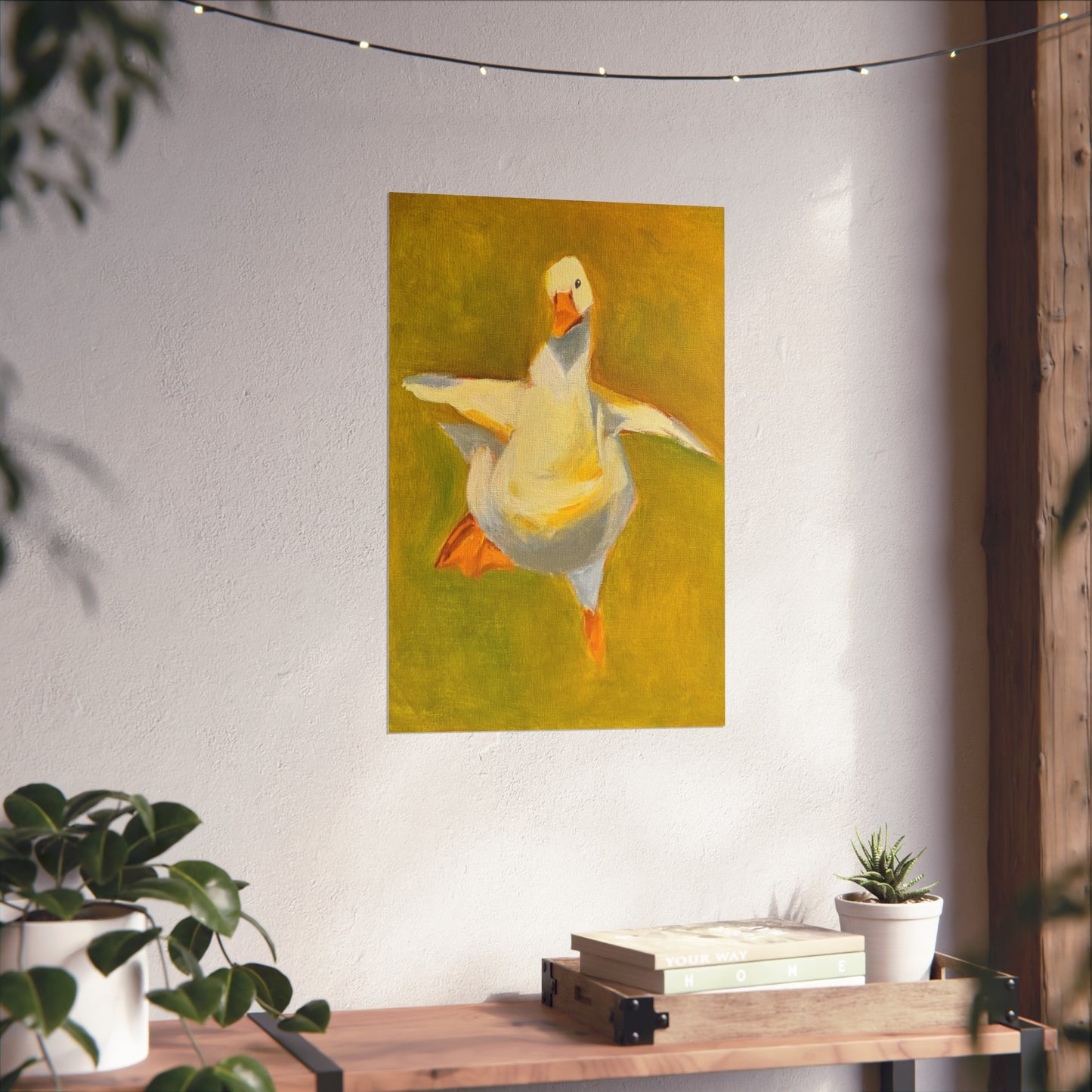 Fine Art Poster — Playful Dancing Goose Painting Print