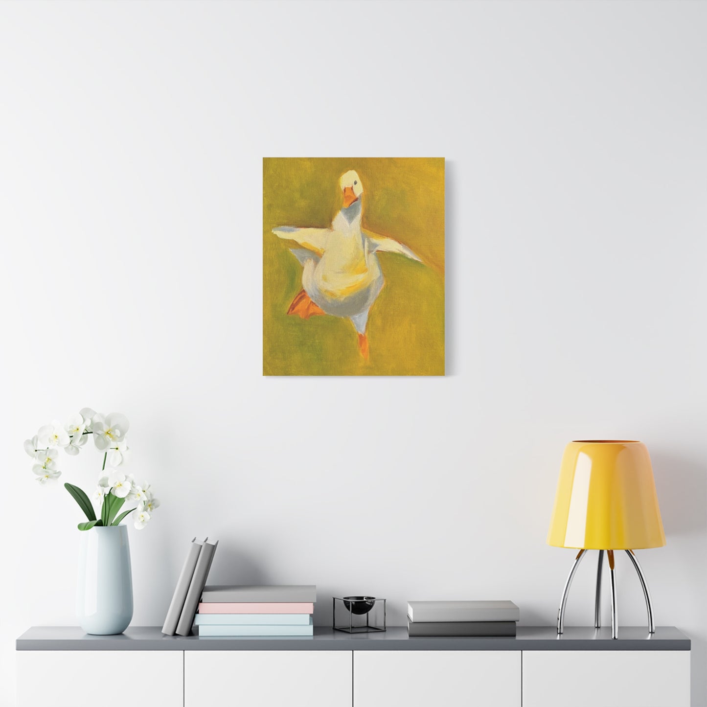 Whimsical Dancing Goose Matte Canvas Wall Art