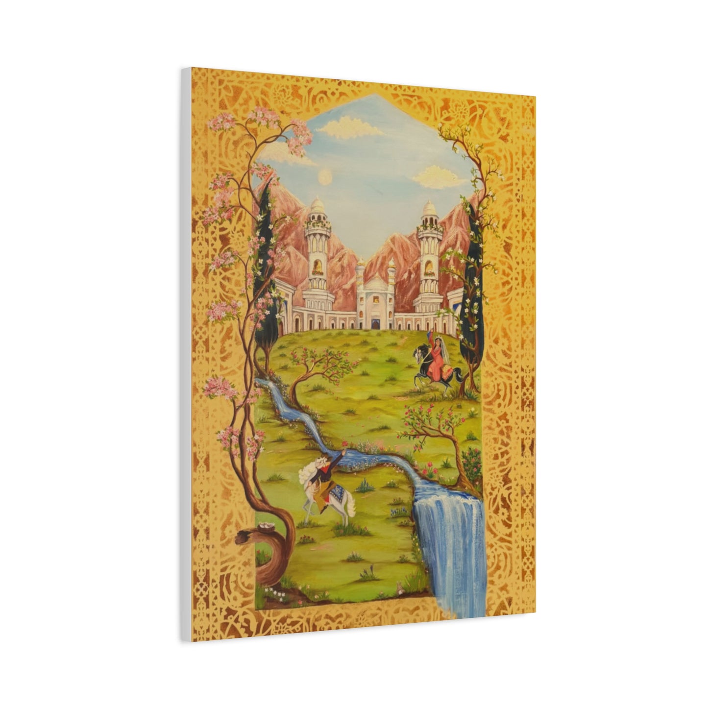 Princess meets Cowboy Illustration Canvas
