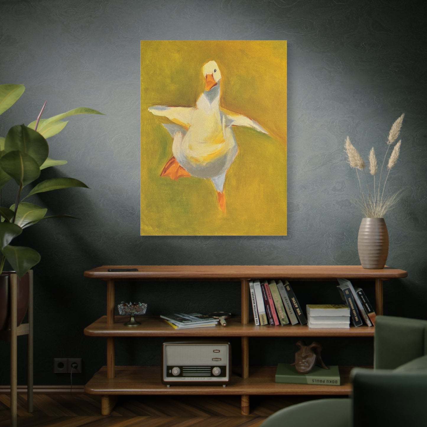 Whimsical Dancing Goose Matte Canvas Wall Art