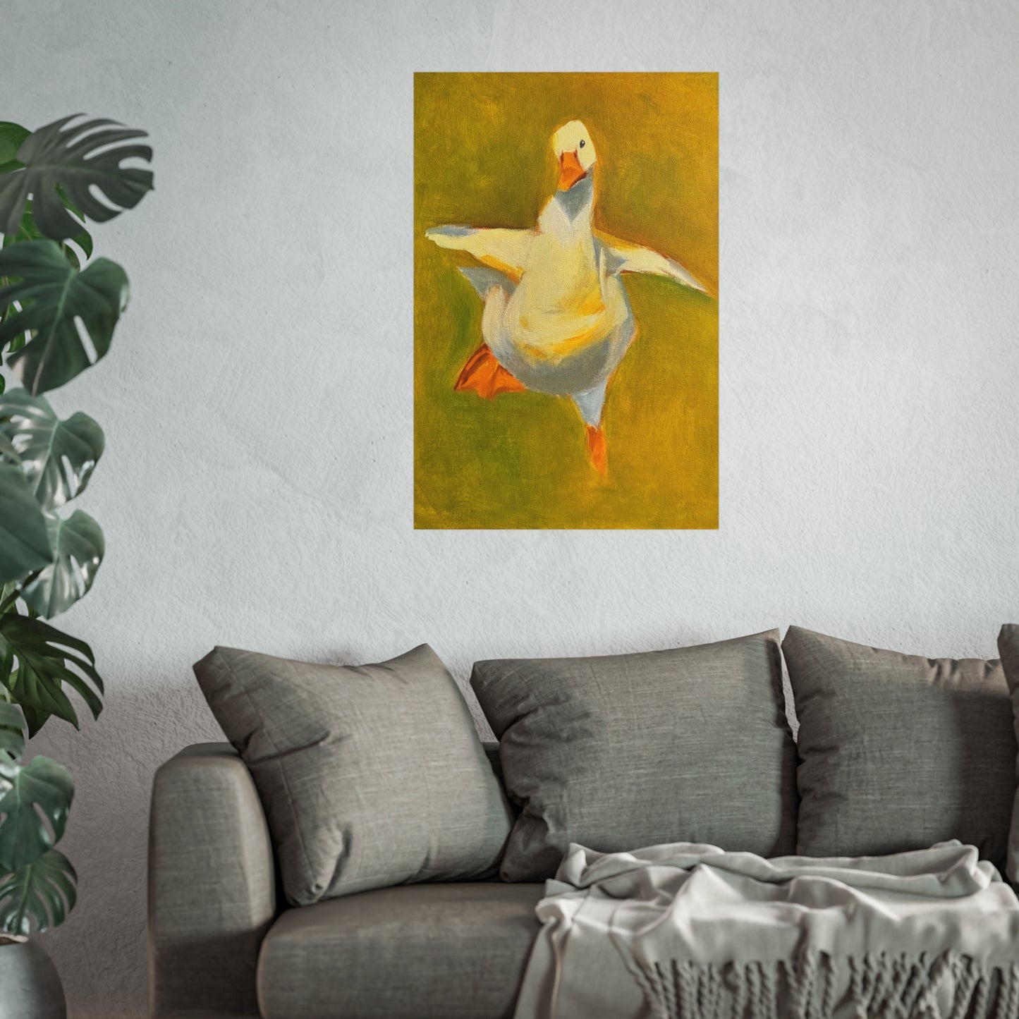 Fine Art Poster — Playful Dancing Goose Painting Print