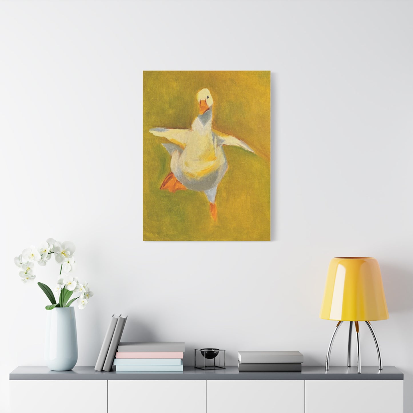 Whimsical Dancing Goose Matte Canvas Wall Art