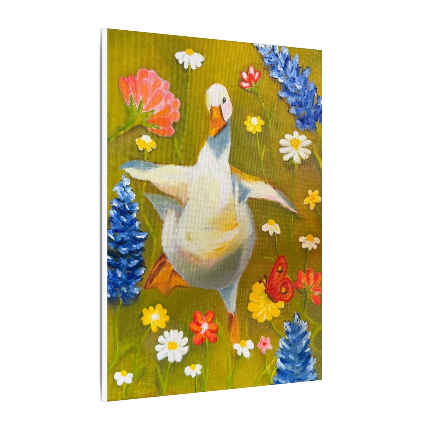 Dancing Duck Floral Canvas Wall Art — Whimsical Decor