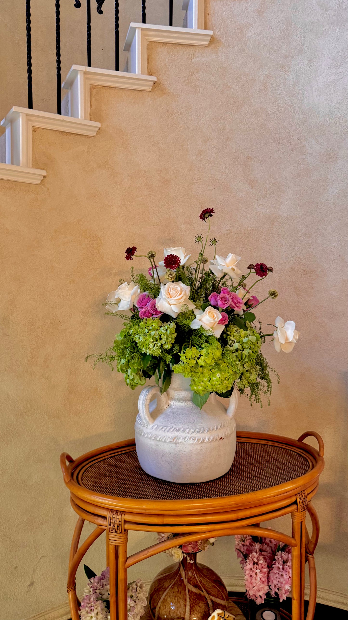 Romantic Roses in Roman Vase