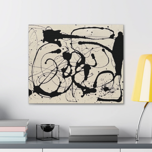 Original 01 Black Drip on Canvas Painting